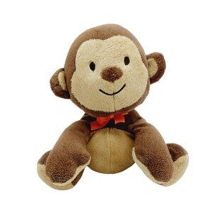 Carters Child of Mine Brown Tan Monkey Orange Bow Plush Stuffed Animal 6 inch